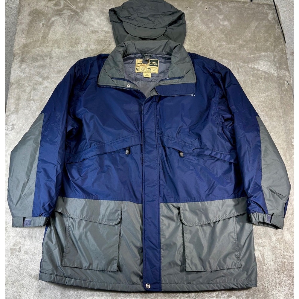 WearGuard Parka Jacket Mens 2XL Tall Navy Grey US Airways Workwear hooded